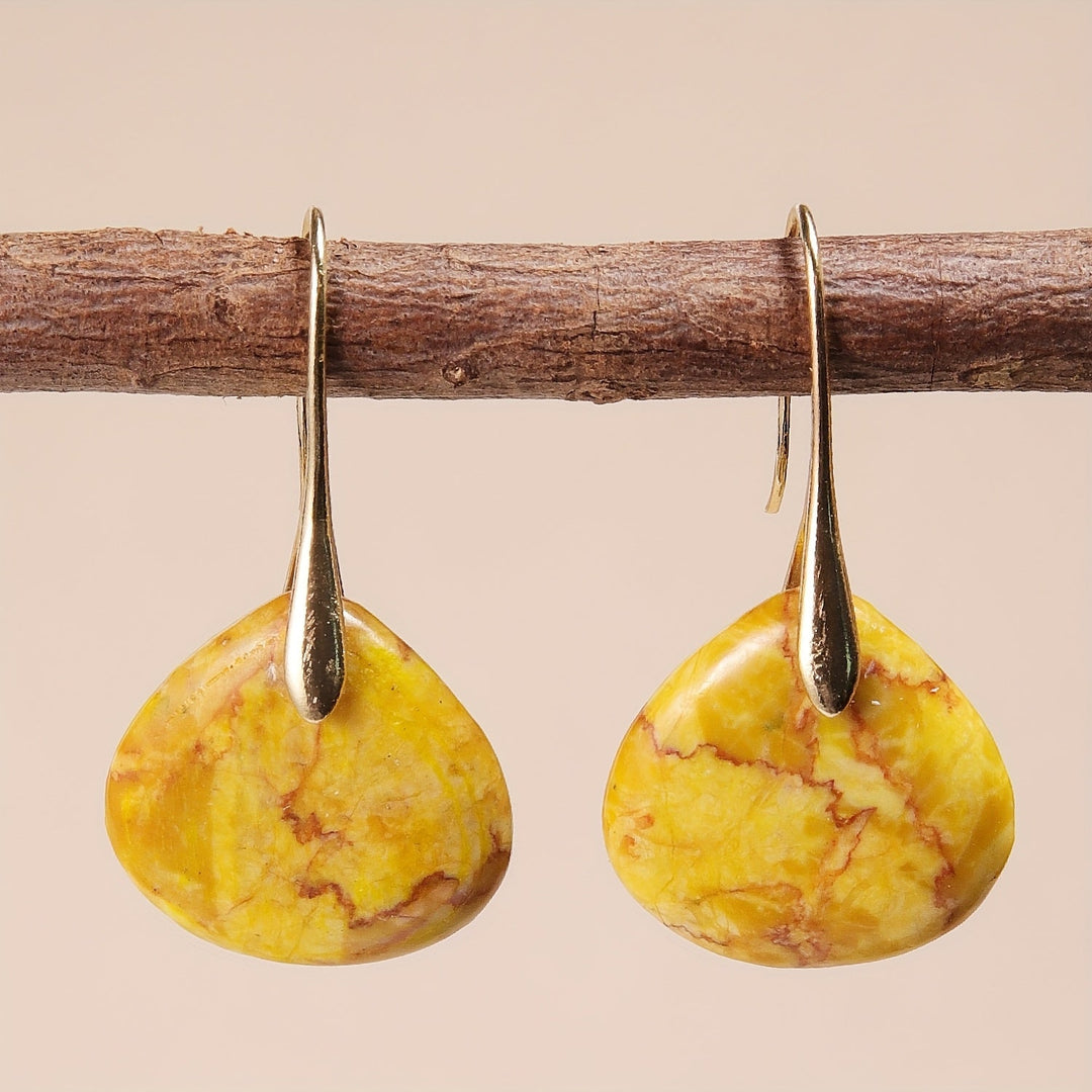 Mirea | Natural Stone Drop-Shaped Earrings with Elegant Style
