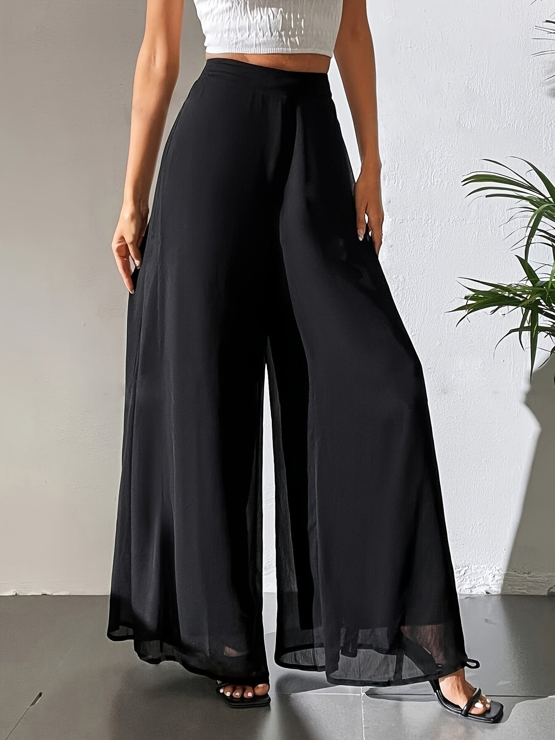Tuvenyx | Wide Leg Pants with Elastic Waist and Flowing Fit