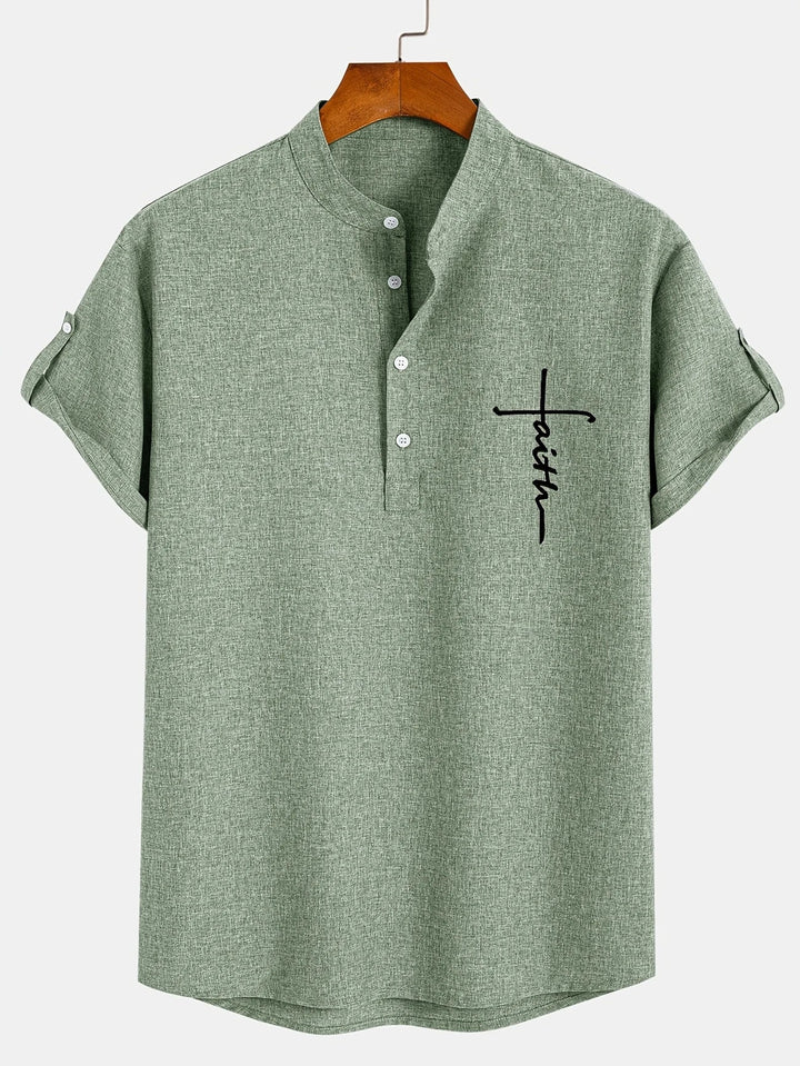 Hayes™ Elegant Short Sleeve High Neck Shirt