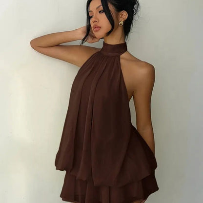Meara™ Elegant Halter Dress for Summer Vacations