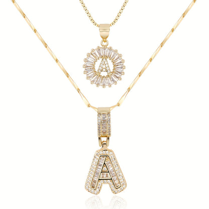 Primrose™ Initial Letter Necklaces with 14k Diamonds (2 pieces)