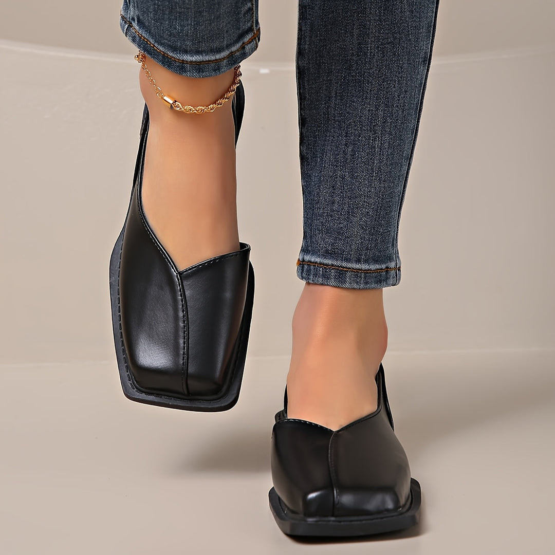 Darya™ Elegant Chunky Heel Sandals with Square Toe