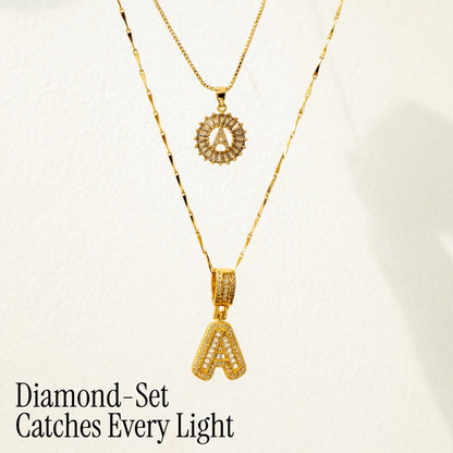 Primrose™ Initial Letter Necklaces with 14k Diamonds (2 pieces)