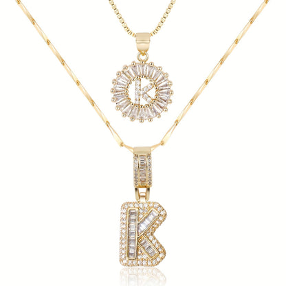 Primrose™ Initial Letter Necklaces with 14k Diamonds (2 pieces)