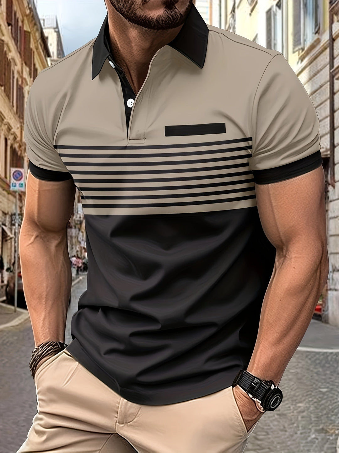 Korvexi™ Casual Short Sleeve Striped Shirt for Men