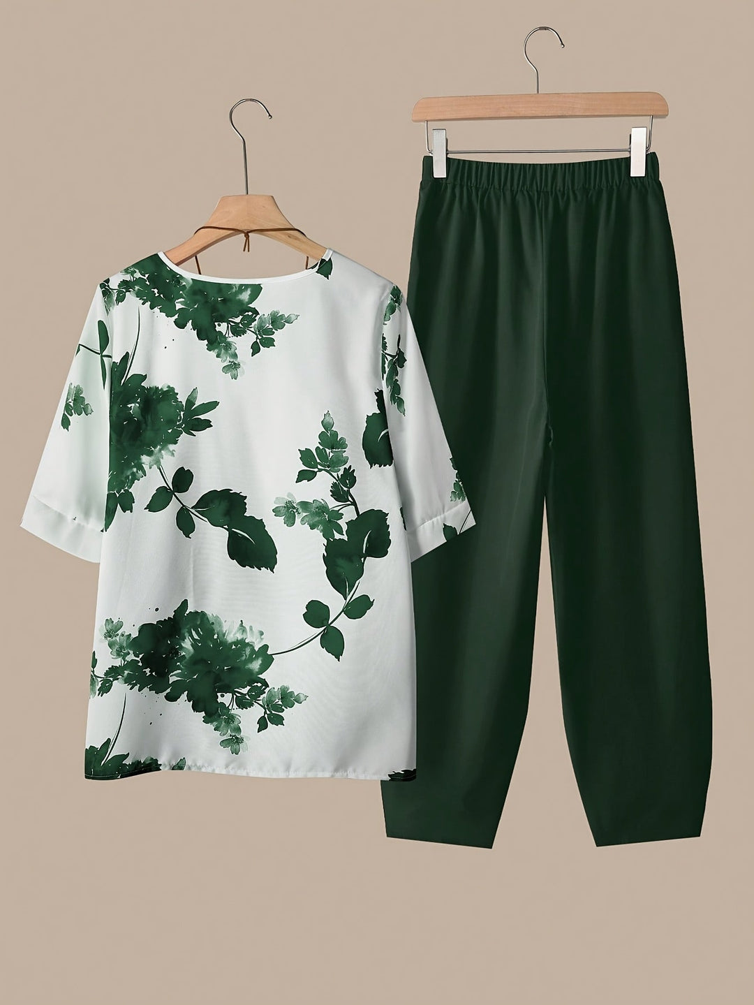 Fynley™ Printed Two-Piece Set with Comfortable Blouse and Pants