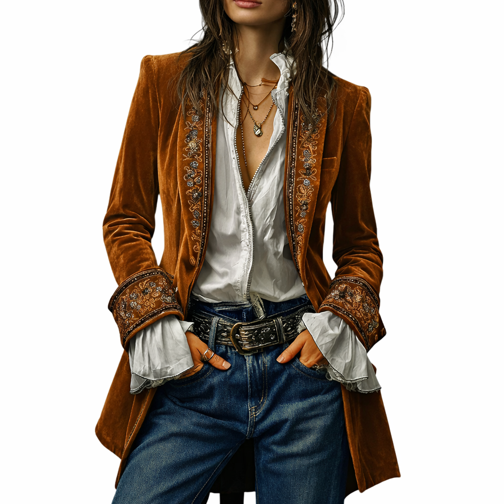 Sable & Oro™ Luxury Embroidered Blazer