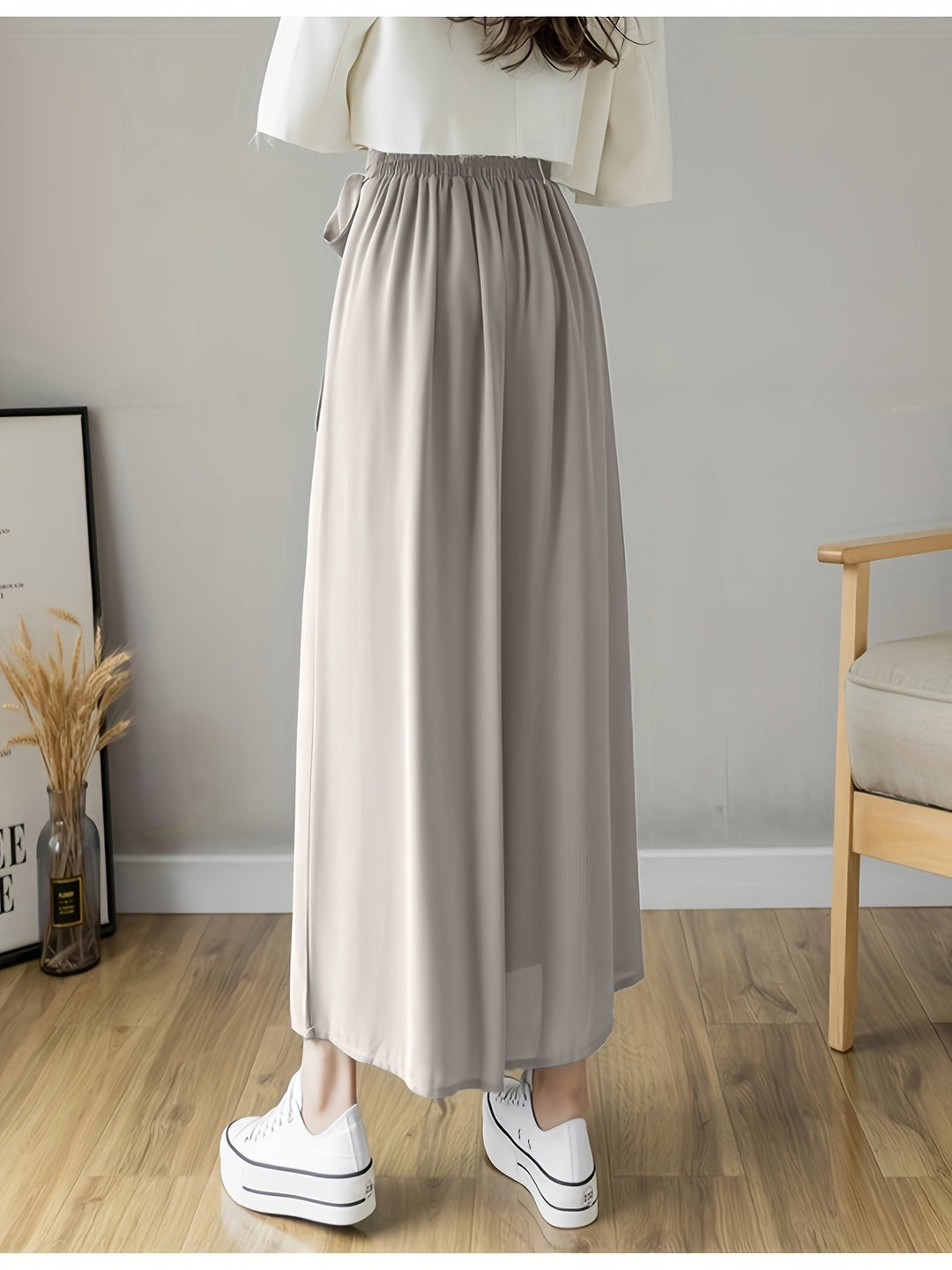 Caexine | Wide Leg Trousers with Pleats and Elegant Cut