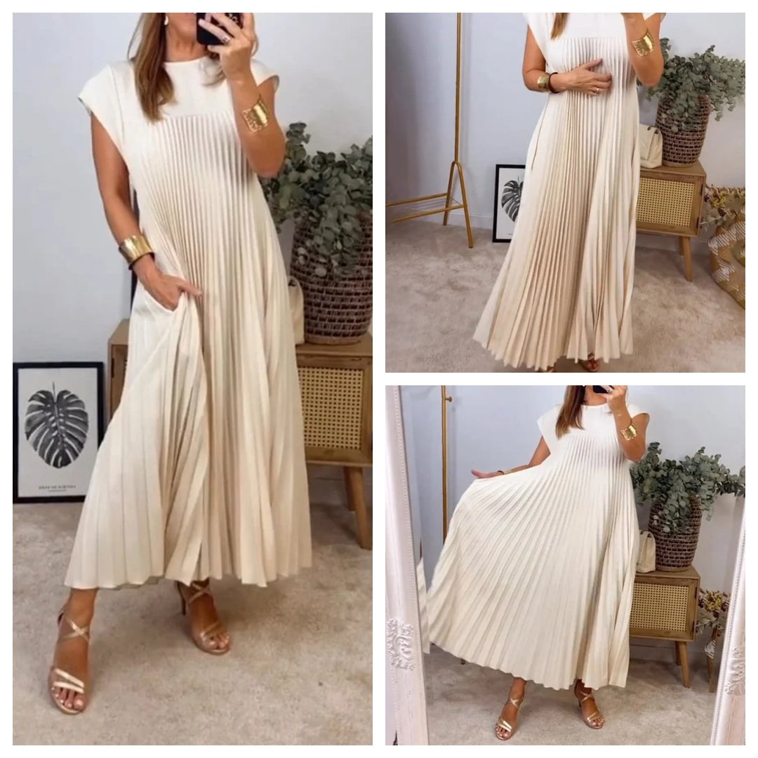 Elara™ Elegant Dress with Flowing Cut and Soft Drop in Modern Style