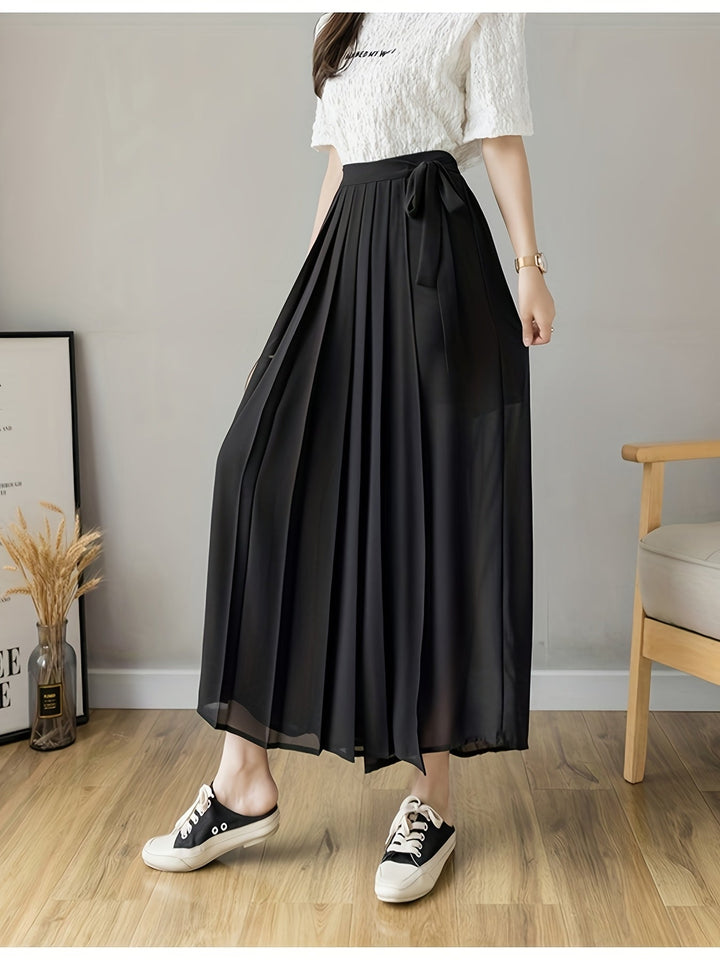 Caexine | Wide Leg Trousers with Pleats and Elegant Cut
