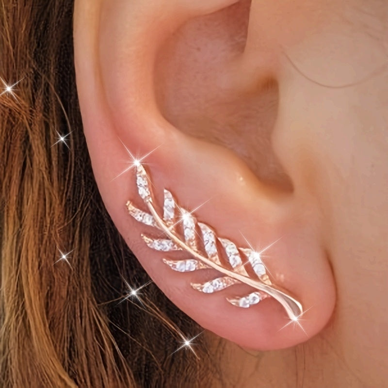 Hensleyra™ Elegant Leaf Earrings with Hollow Design and Gold Finish
