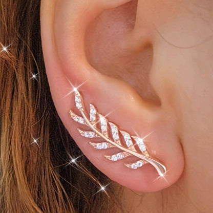 Hensleyra™ Elegant Leaf Earrings with Hollow Design and Gold Finish