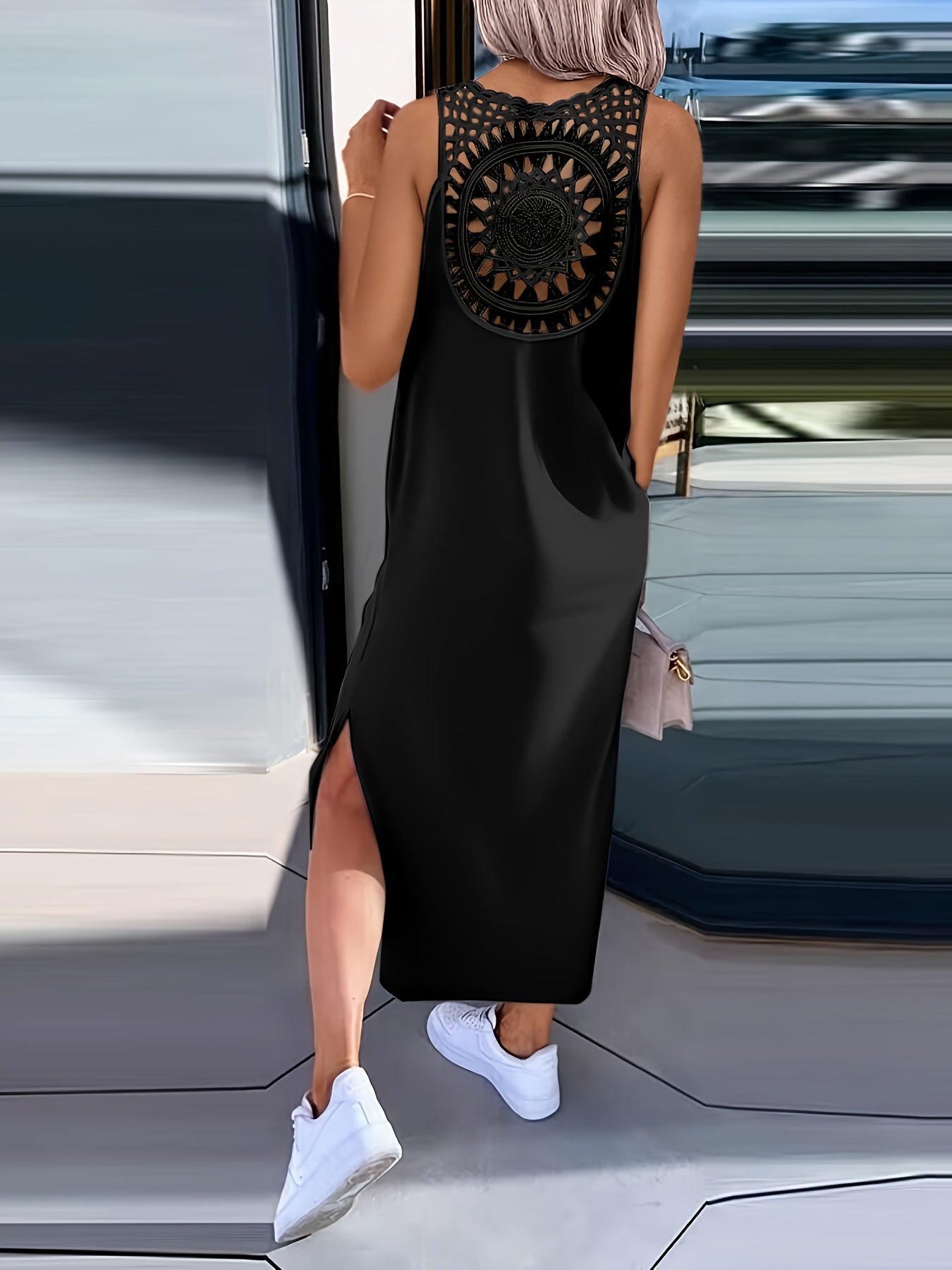 Umaira™ Sleeveless Lace Dress with Open Back