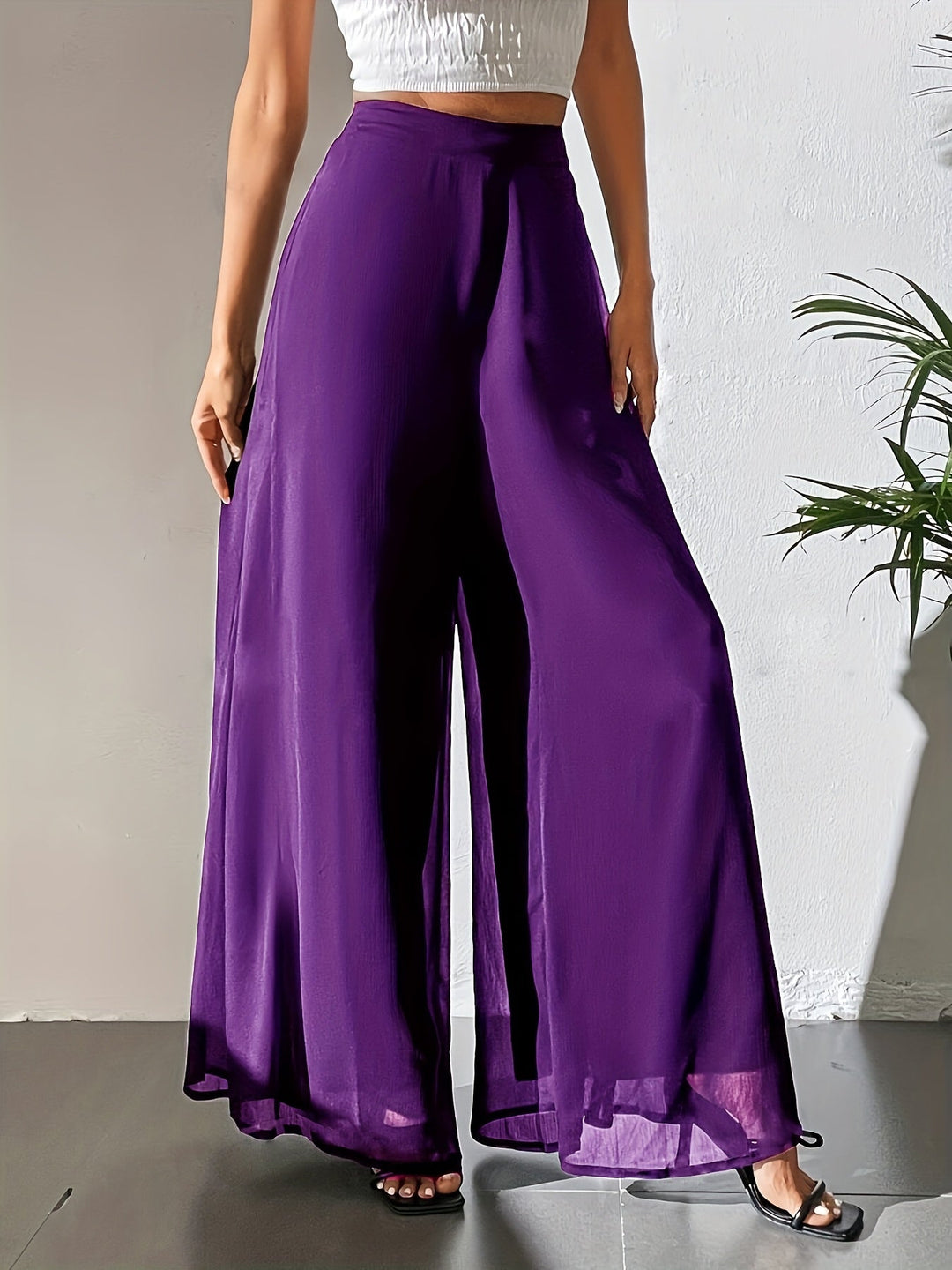 Tuvenyx | Wide Leg Pants with Elastic Waist and Flowing Fit