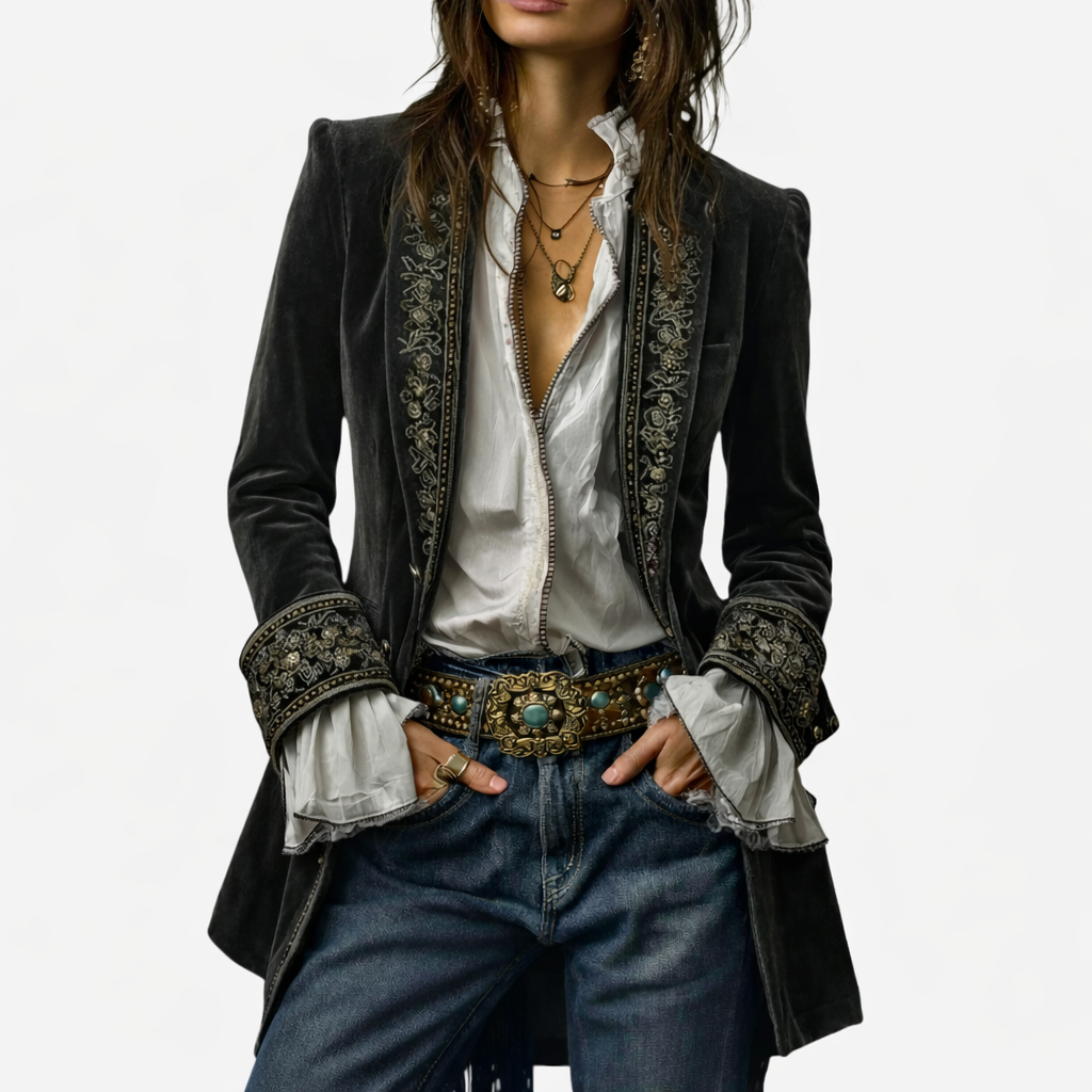 Sable & Oro™ Luxury Embroidered Blazer