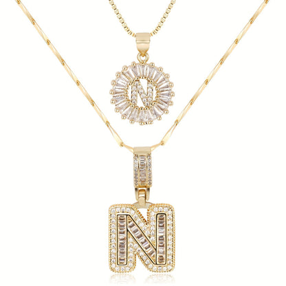 Primrose™ Initial Letter Necklaces with 14k Diamonds (2 pieces)