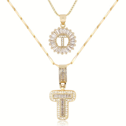 Primrose™ Initial Letter Necklaces with 14k Diamonds (2 pieces)