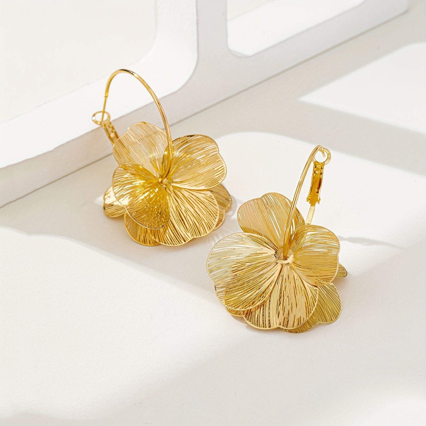 Selah™ Double Hoop Gold Earrings with Modern Design