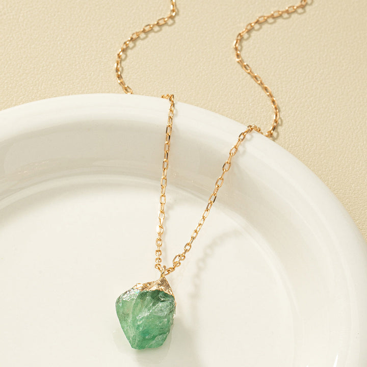 Taria™ Minimalist Necklace with Irregular Pendant Plated in 14K Gold