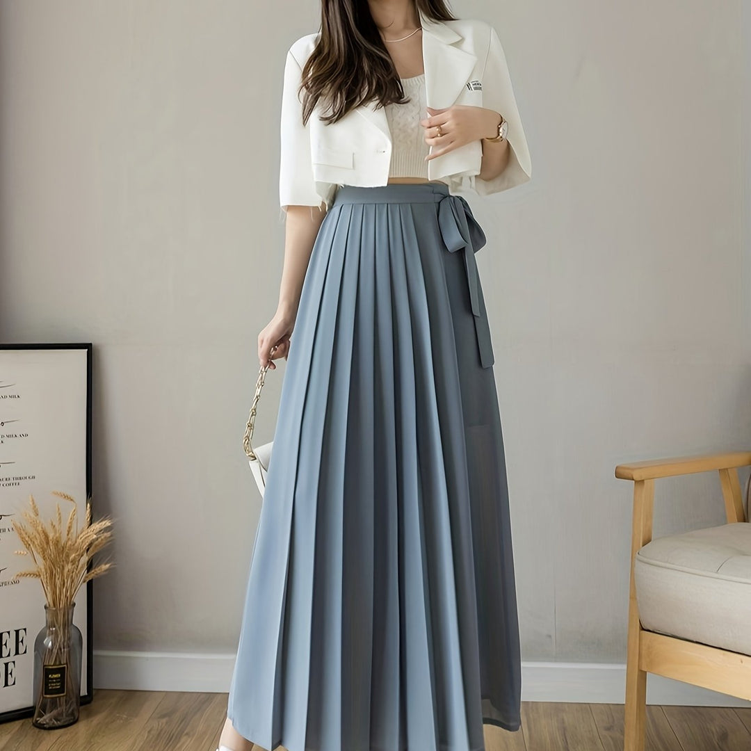 Caexine | Wide Leg Trousers with Pleats and Elegant Cut