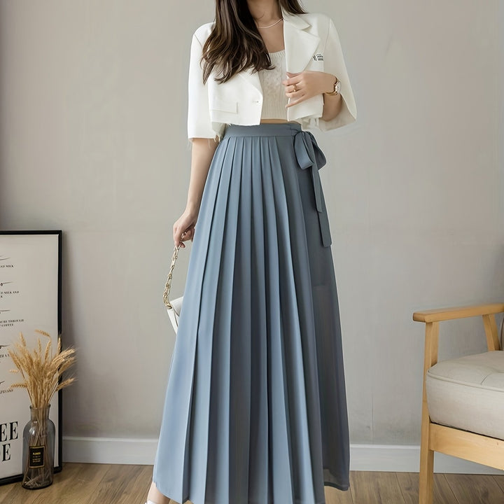 Caexine | Wide Leg Trousers with Pleats and Elegant Cut