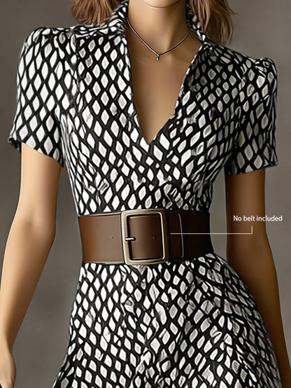 Orly™ Retro and Elegant French Style Floral Midi Dress