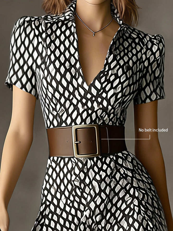 Orly™ Retro and Elegant French Style Floral Midi Dress