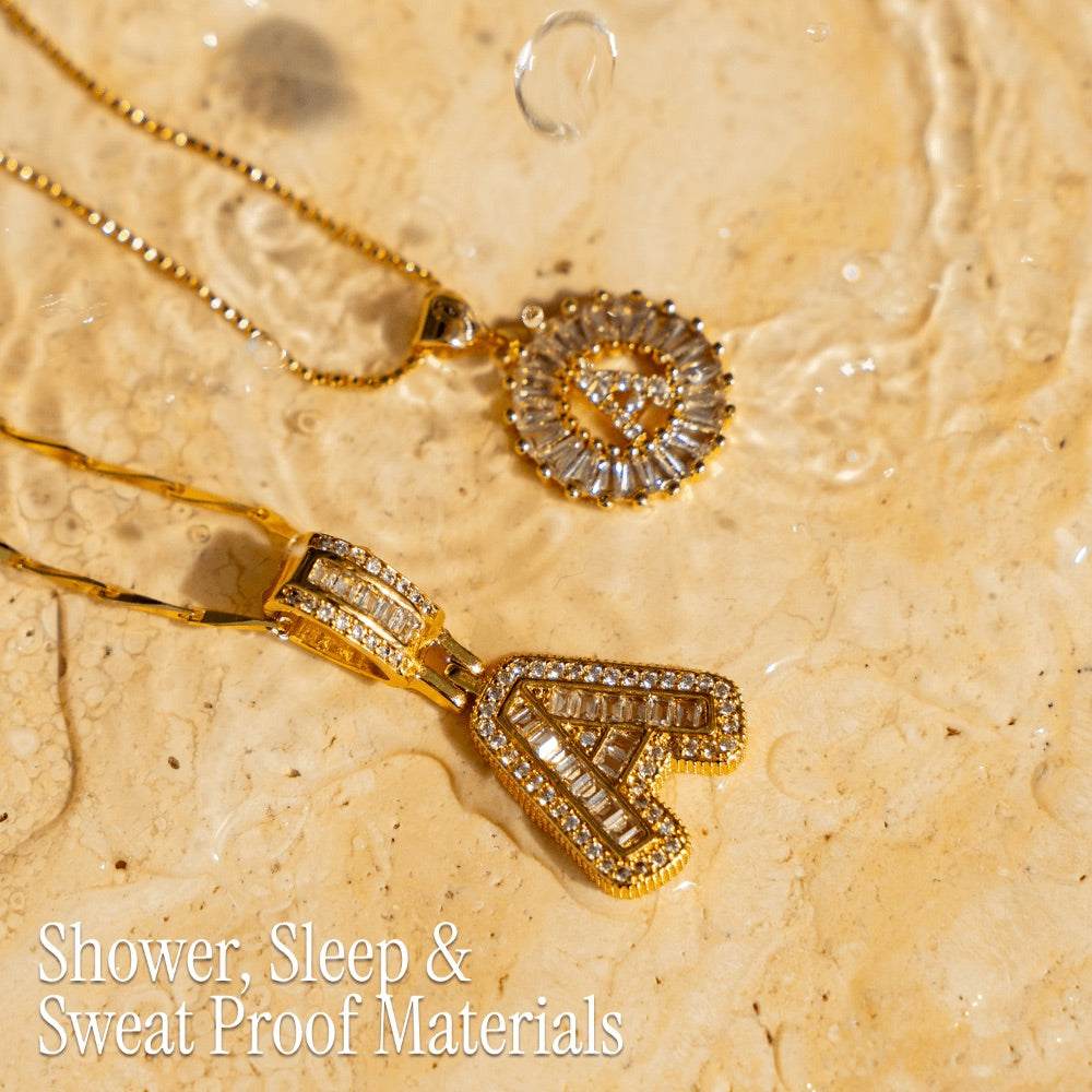 Primrose™ Initial Letter Necklaces with 14k Diamonds (2 pieces)