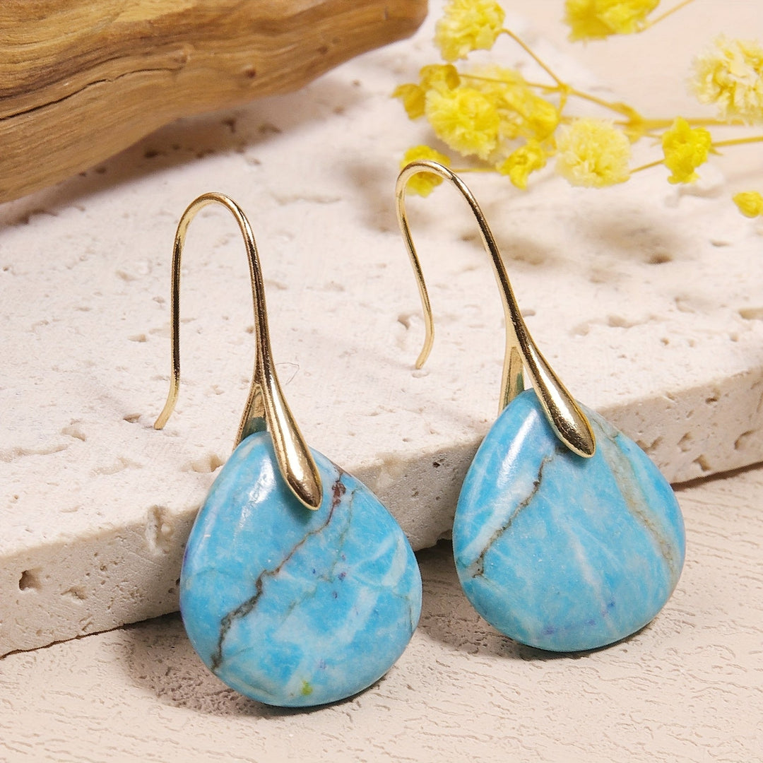 Mirea | Natural Stone Drop-Shaped Earrings with Elegant Style