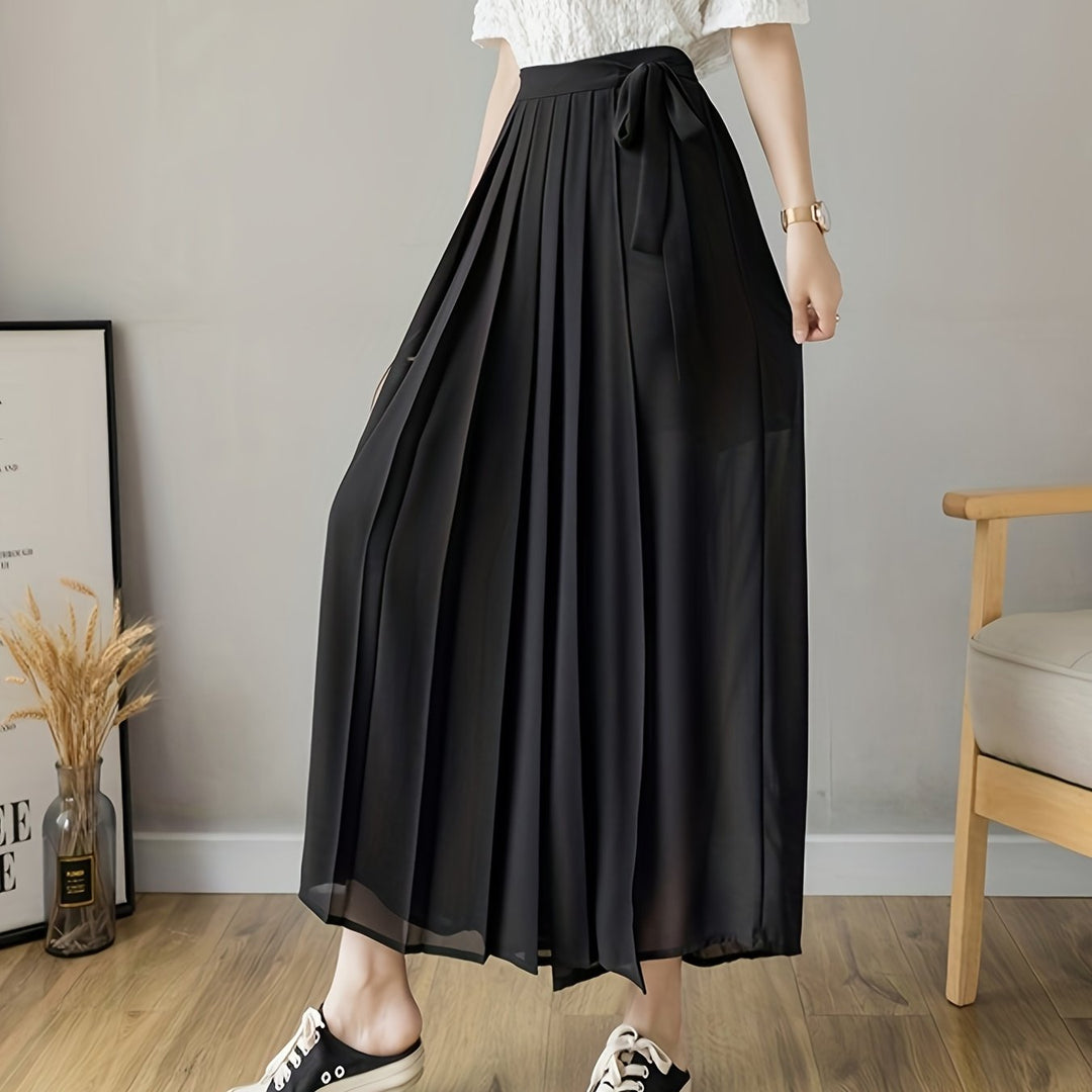 Caexine | Wide Leg Trousers with Pleats and Elegant Cut
