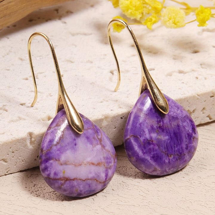 Mirea | Natural Stone Drop-Shaped Earrings with Elegant Style