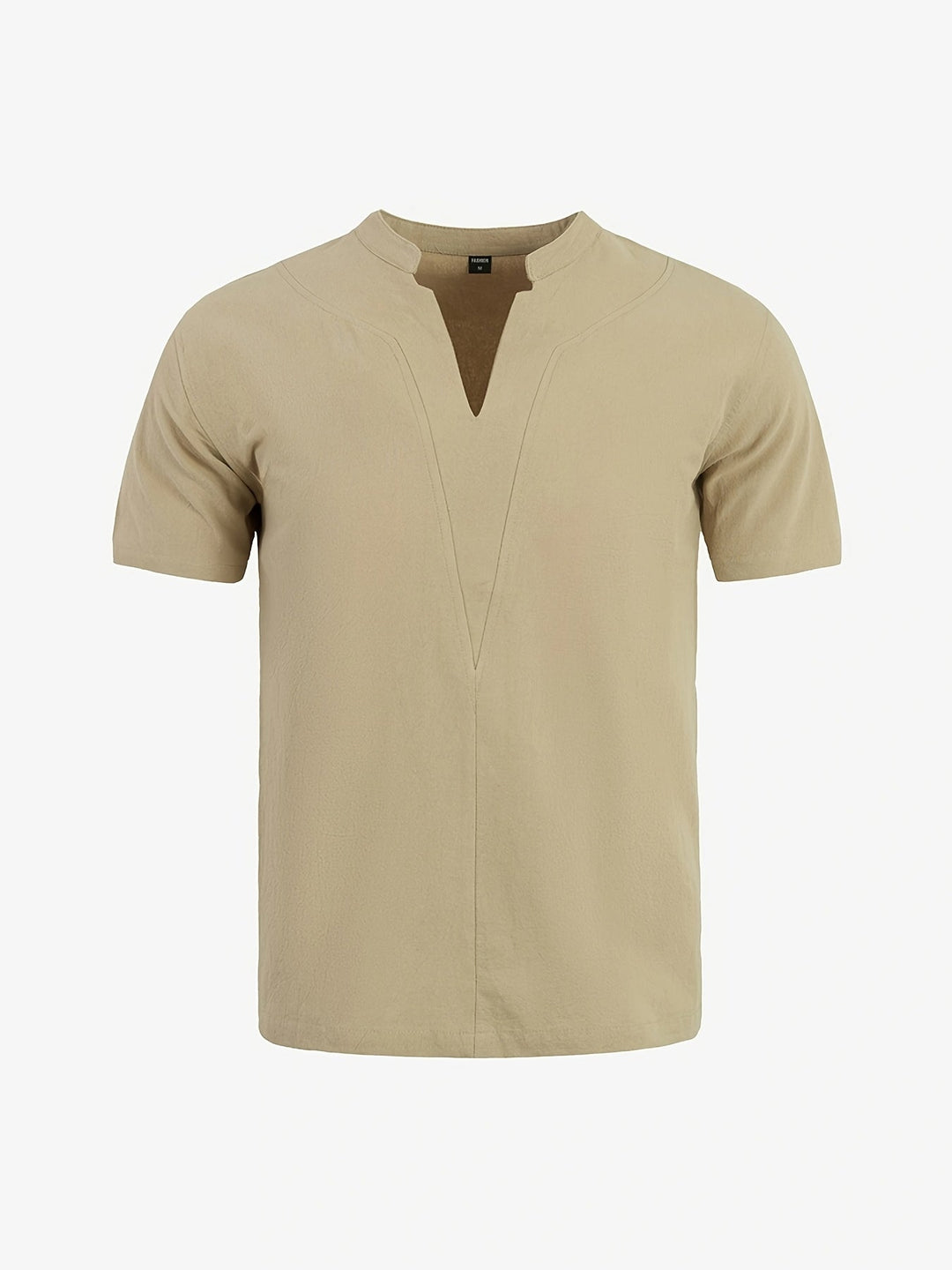 Grexric | Men's Linen Shirt with Mao Collar and Relaxed Fit