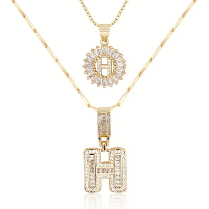 Primrose™ Initial Letter Necklaces with 14k Diamonds (2 pieces)