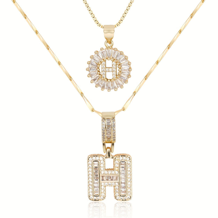 Primrose™ Initial Letter Necklaces with 14k Diamonds (2 pieces)