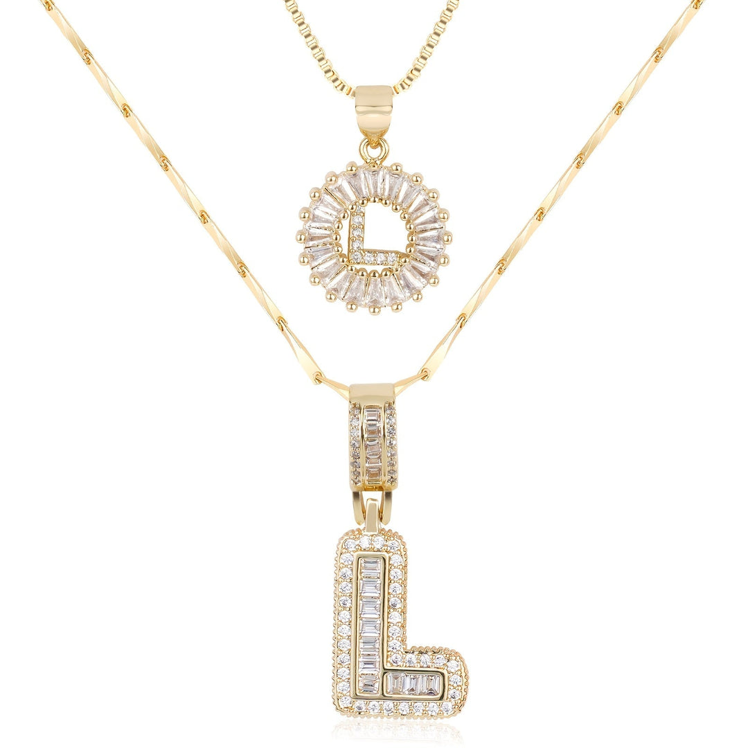 Primrose™ Initial Letter Necklaces with 14k Diamonds (2 pieces)