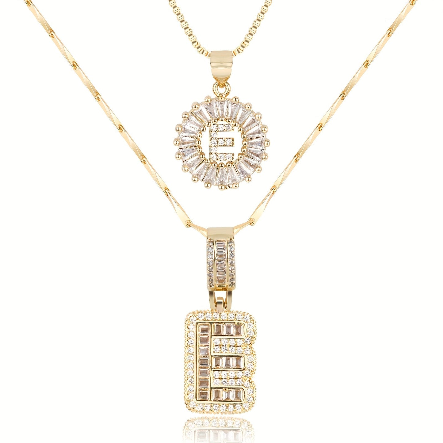 Primrose™ Initial Letter Necklaces with 14k Diamonds (2 pieces)