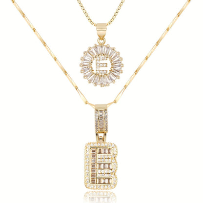 Primrose™ Initial Letter Necklaces with 14k Diamonds (2 pieces)