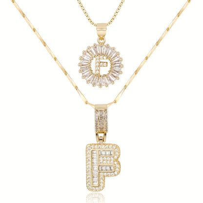 Primrose™ Initial Letter Necklaces with 14k Diamonds (2 pieces)