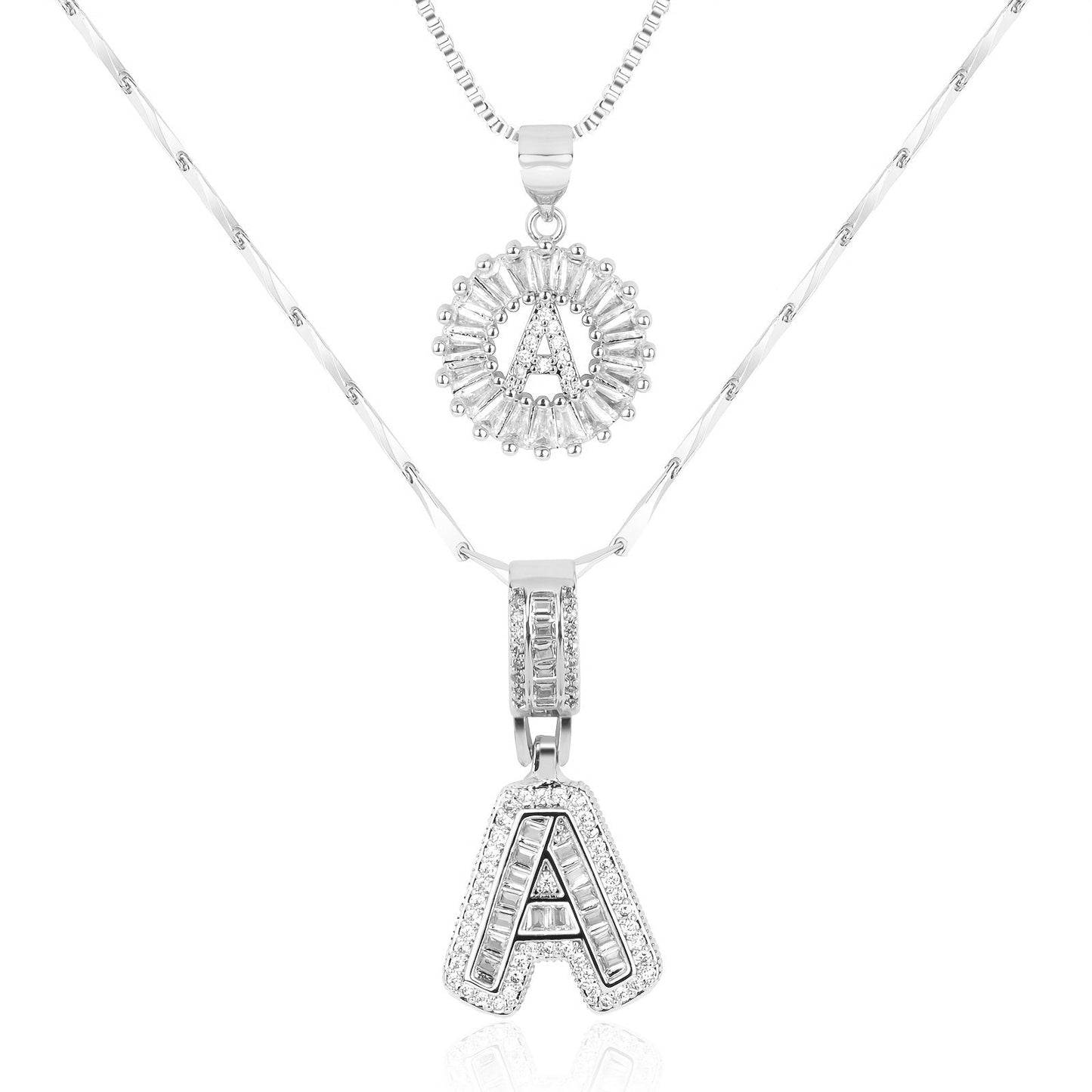 Primrose™ Initial Letter Necklaces with 14k Diamonds (2 pieces)