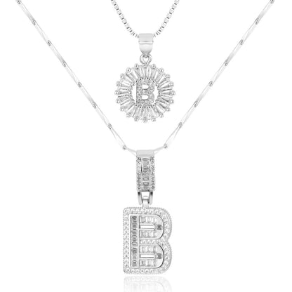 Primrose™ Initial Letter Necklaces with 14k Diamonds (2 pieces)