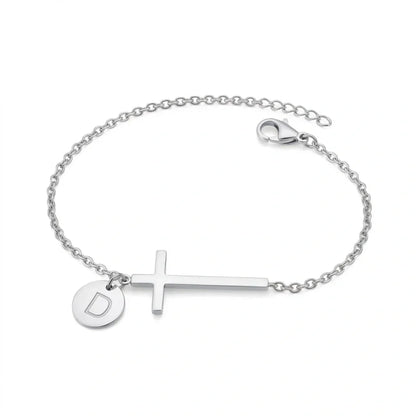Elodryn™ Sacred Initial Bracelet – Customized Cross