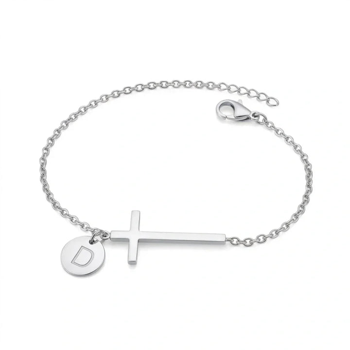 Elodryn™ Sacred Initial Bracelet – Customized Cross
