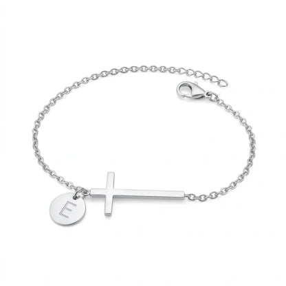 Elodryn™ Sacred Initial Bracelet – Customized Cross