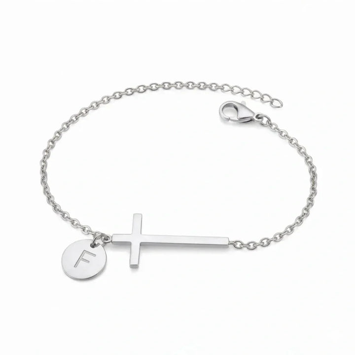 Elodryn™ Sacred Initial Bracelet – Customized Cross
