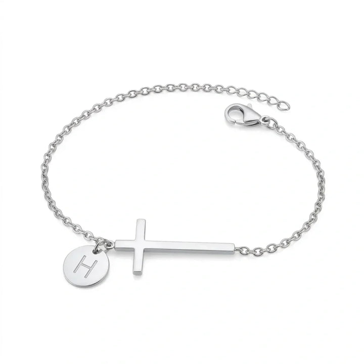 Elodryn™ Sacred Initial Bracelet – Customized Cross