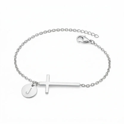 Elodryn™ Sacred Initial Bracelet – Customized Cross