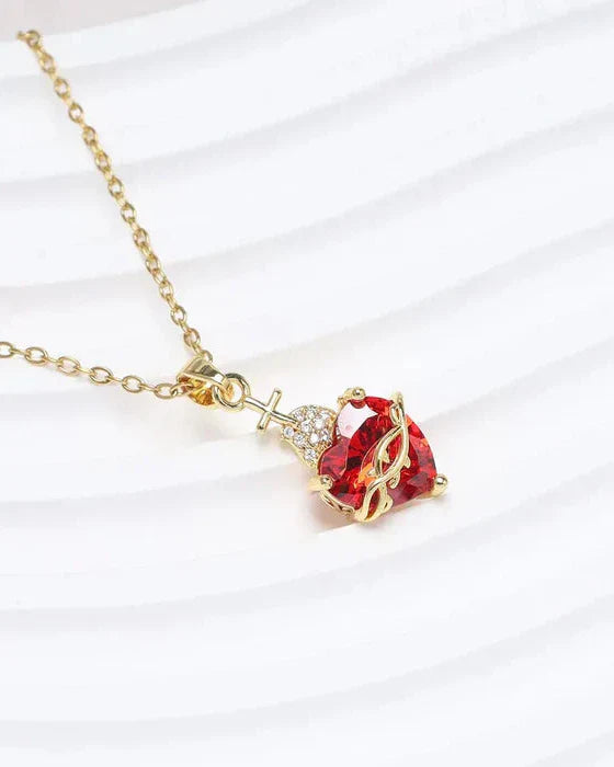 Aurelienna™ Sacred Heart of Jesus Necklace with Gold Plating