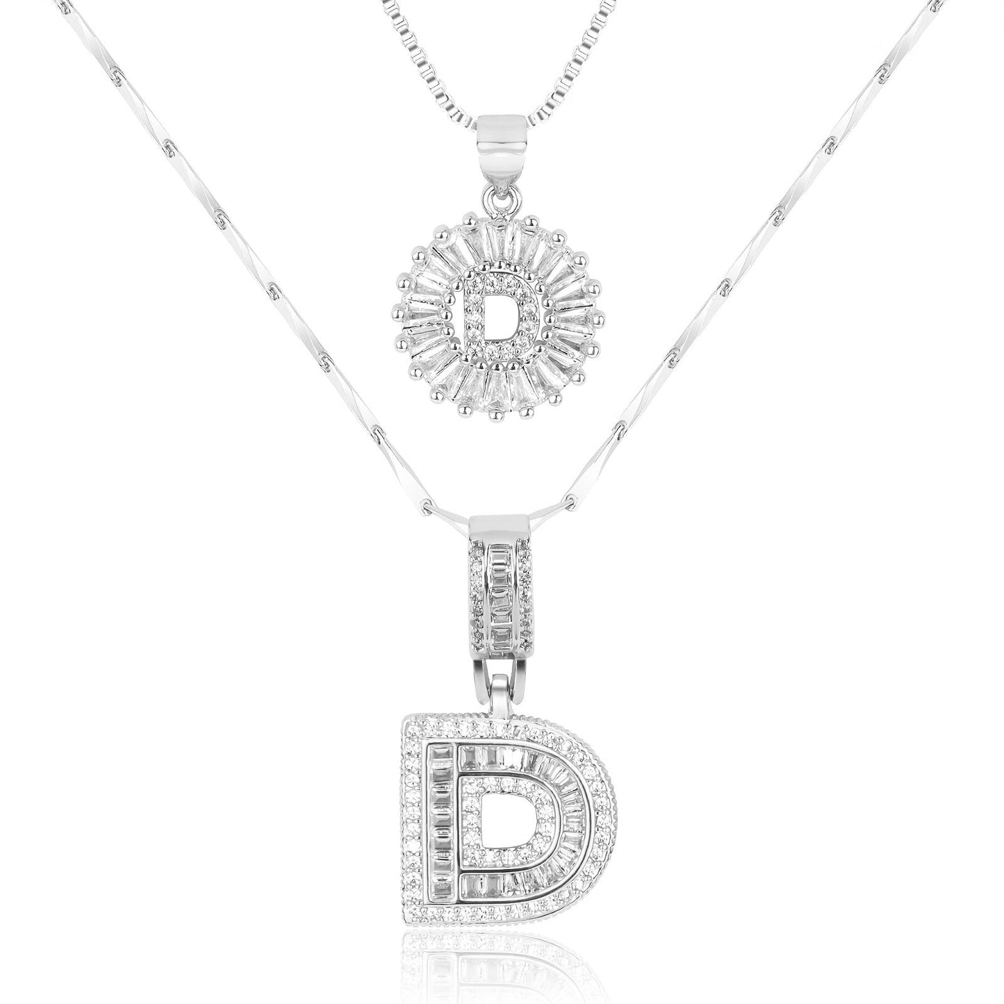 Primrose™ Initial Letter Necklaces with 14k Diamonds (2 pieces)