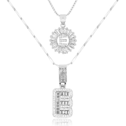 Primrose™ Initial Letter Necklaces with 14k Diamonds (2 pieces)