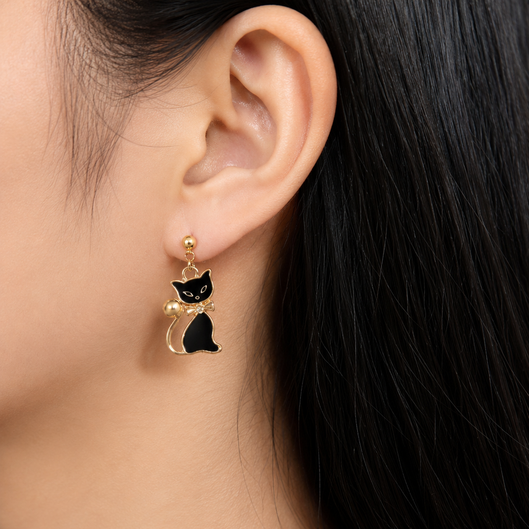 Elin™ Black Cat Chic Earrings